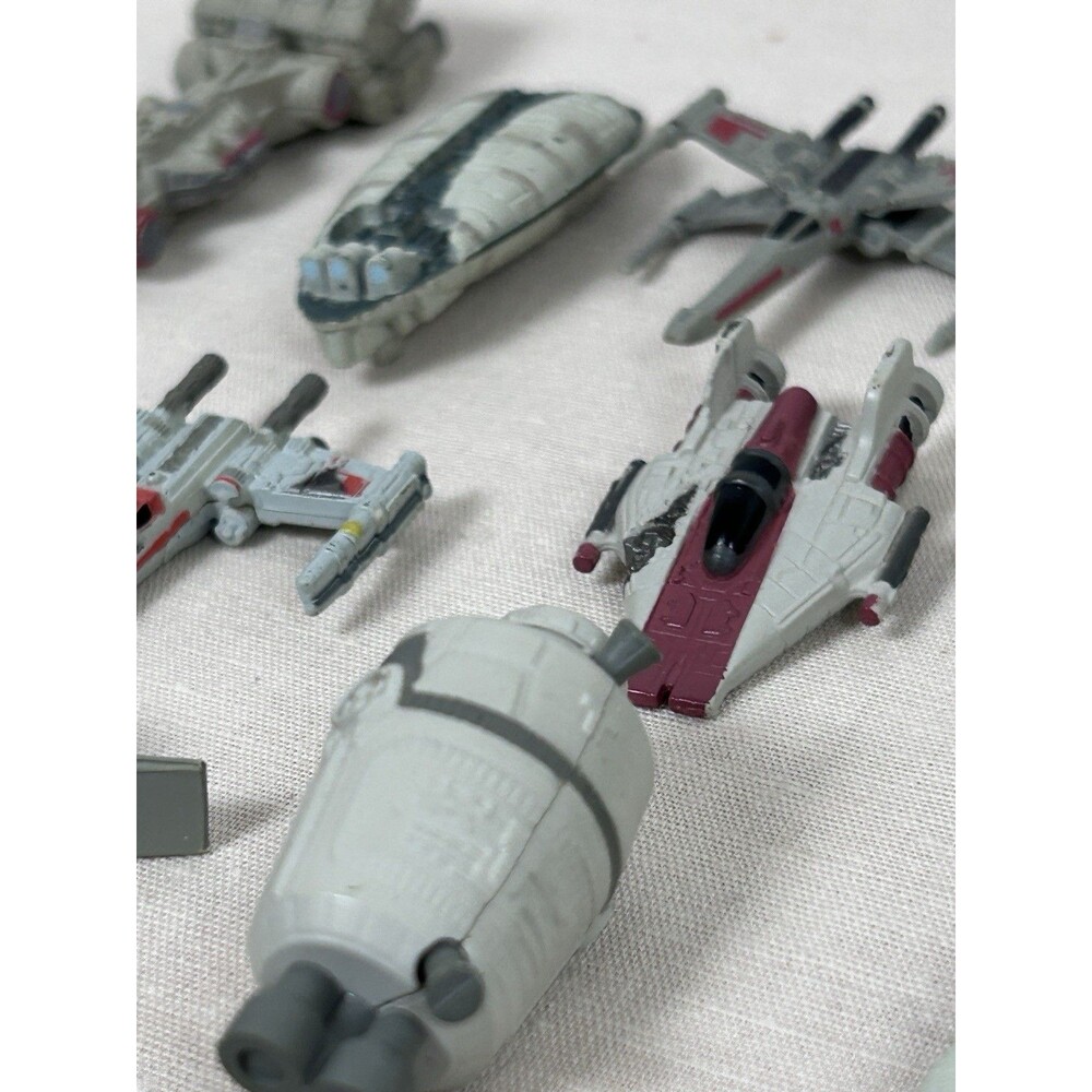 Star Wars Micro Machines Vehicle Lot of 15 Small Spaceship Minis  with 10 stands